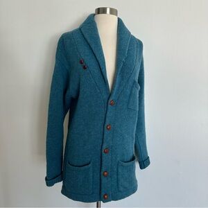 Rare NEW Vintage Ralph Lauren Chunky Knit 100%Wool Shawl Collar Cardigan Sweater